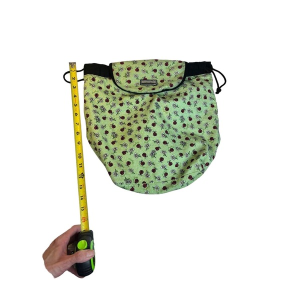 Longaberger Homestead Exclusive Green Gathering Lady Bug Fabric Bag Backpack - Picture 8 of 10